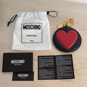 Moschino Black and Red Heart Keyring